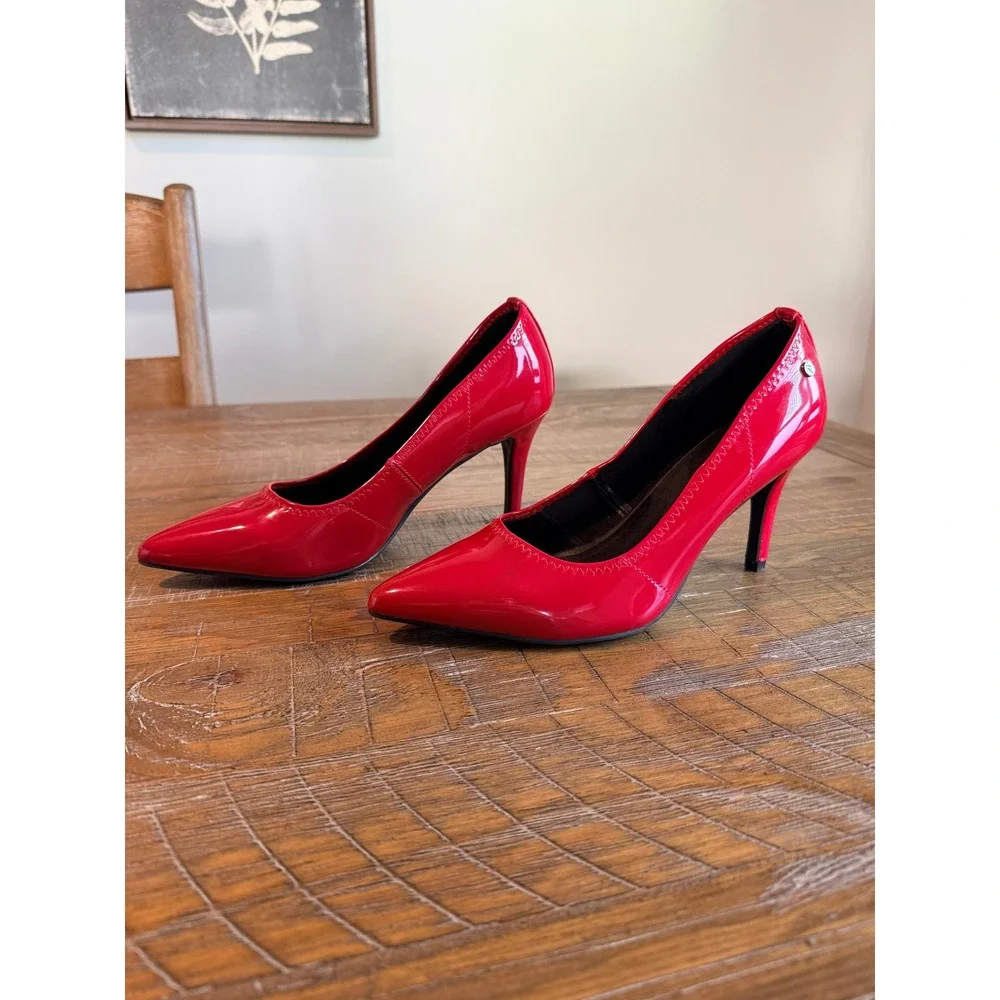 Simply Vera Vera Wang Red Patent Pointed Toe Pumps Stiletto Heels Womens 6 Party